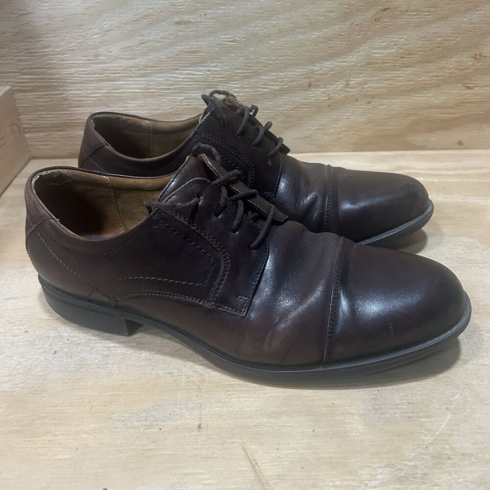 Florsheim Cognac Dark Brown Leather Cap Toe Oxford Shoes Sz 10.5 EEE Extra Wide